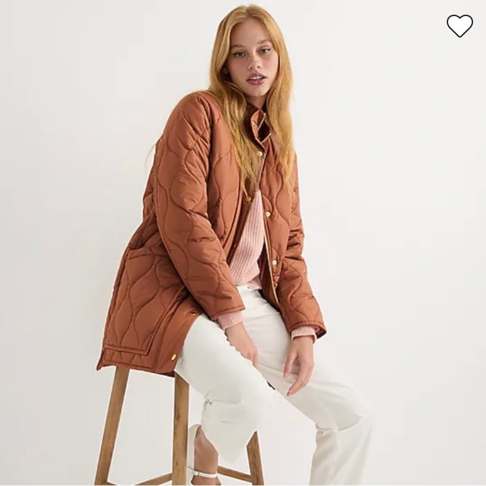 NWT J Crew Quilted Cocoon Puffer Coat Sz S